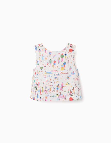 Blouse sans manches en coton avec imprimé carolina celas x zippy Blanc 2 - vertbaudet enfant 