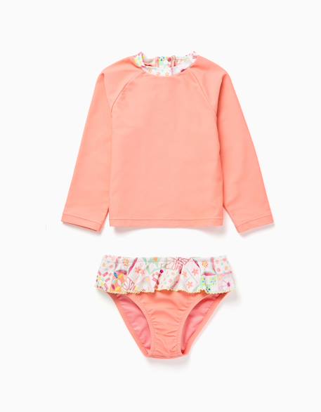 Ensemble de bain bébé avec protection uv 40+ et motif mosaïque Blanc 3 - vertbaudet enfant 