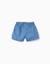 Short paperbag en jean avec nœud décoratif Bleu clair 2 - vertbaudet enfant 