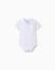 Body polo en coton à manches courtes Blanc+Bleu foncé 1 - vertbaudet enfant 