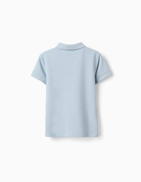 Polo en coton piqué à manches courtes Blanc+Bleu clair+Bleu foncé+Jaune clair+Orange sombre+Vert foncé 6 - vertbaudet enfant 