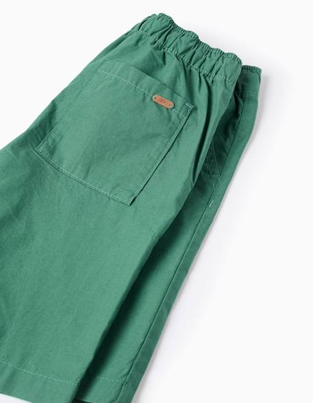 Short chino midi en popeline Beige clair+Bleu foncé+Vert foncé 12 - vertbaudet enfant 