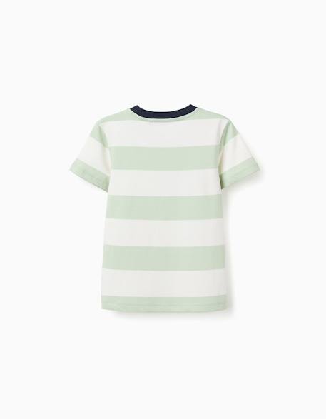 T-shirt en coton à rayures Jaune clair+Vert clair+Vert foncé 5 - vertbaudet enfant 