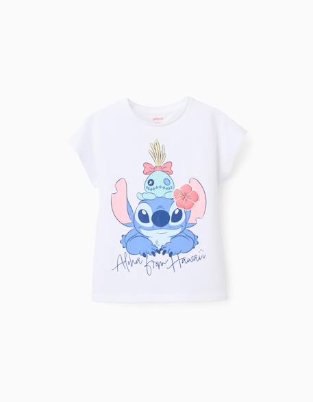 T-shirt en coton avec imprimé stitch et scrump Blanc 1 - vertbaudet enfant 