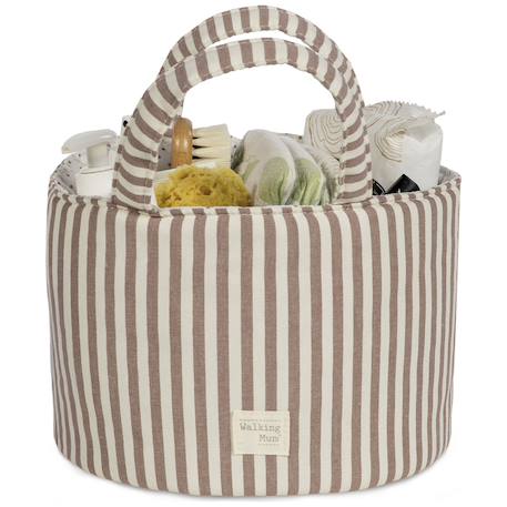 Panier de rangement praliné rayures moka Marron 2 - vertbaudet enfant 