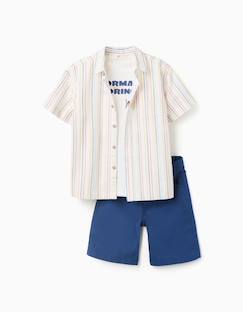 Ensemble 3 pièces à manches courtes en coton  - vertbaudet enfant
