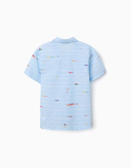 Chemise en coton avec imprimé carolina celas x zippy Bleu clair 3 - vertbaudet enfant 