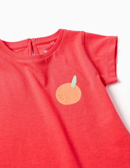 T-shirt en coton avec motif cerise Blanc+Jaune clair+Rose 10 - vertbaudet enfant 