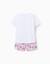 Ensemble t-shirt et short en coton avec imprimé stitch Rose clair 2 - vertbaudet enfant 