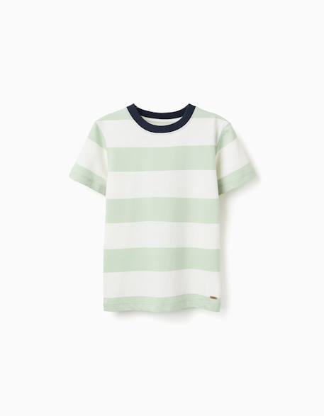 T-shirt en coton à rayures Jaune clair+Vert clair+Vert foncé 4 - vertbaudet enfant 