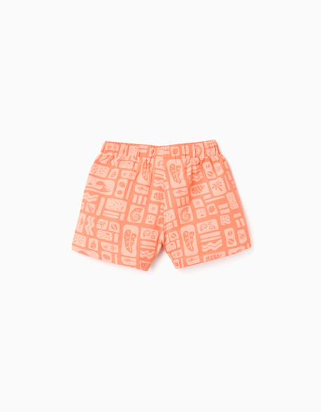 Lot de 2 shorts en coton unis et imprimés Orange sombre+Rose 2 - vertbaudet enfant 