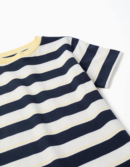 T-shirt en coton à rayures Jaune clair+Vert clair+Vert foncé 3 - vertbaudet enfant 