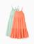 Lot de 2 robes sans manches unies et imprimées Bleu clair+Vert clair 5 - vertbaudet enfant 