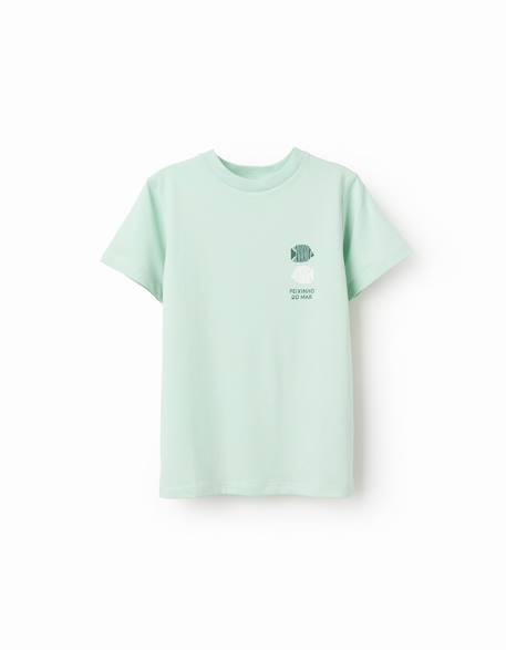 T-shirt en coton avec imprimé sou do sol Blanc+Orange sombre+Vert clair 7 - vertbaudet enfant 