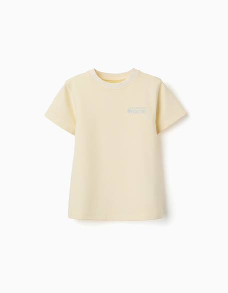 T-shirt côtelé avec imprimé poetry Jaune 1 - vertbaudet enfant 