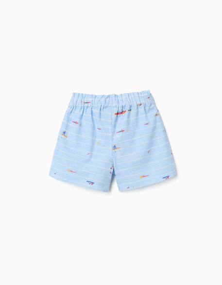 Short en coton avec imprimé carolina celas x zippy Bleu clair 2 - vertbaudet enfant 