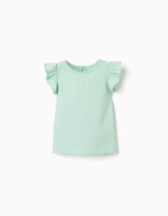 -T-shirt avec manches à volants et col rond