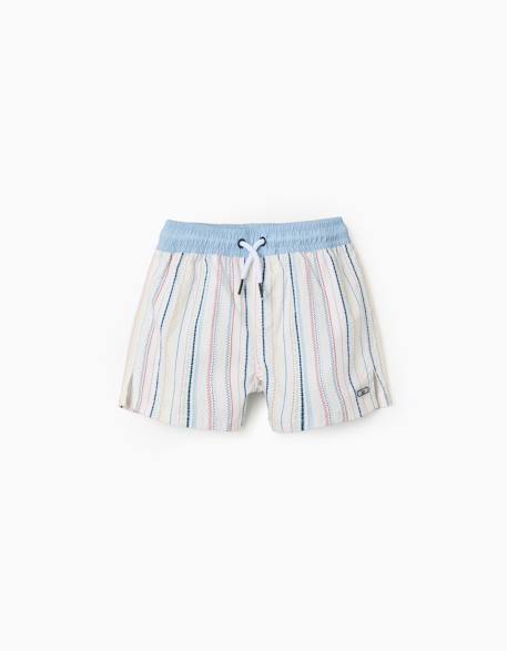 Short de bain à rayures ethniques b&s Bleu clair 1 - vertbaudet enfant 