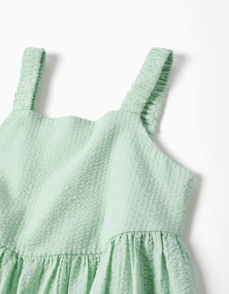 Robe sans manches en coton avec bretelles élastiques Corail clair+Vert clair 7 - vertbaudet enfant 