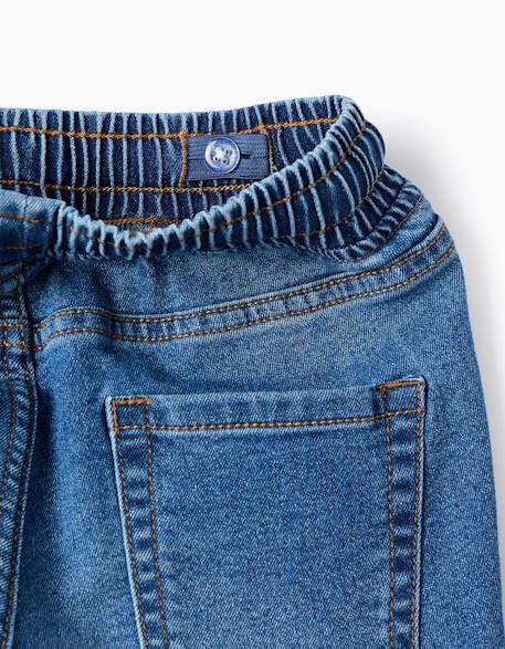 Short midi en jean à enfiler avec cordon Bleu+Bleu clair+Bleu foncé 3 - vertbaudet enfant 
