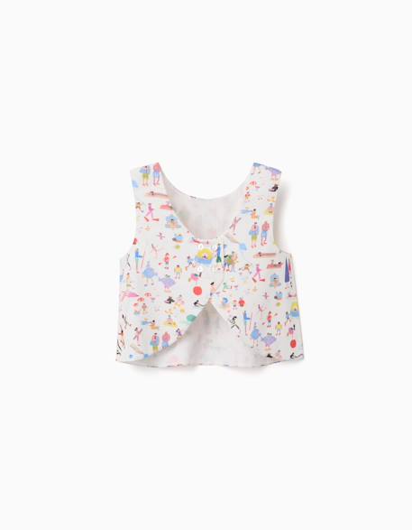 Blouse sans manches en coton avec imprimé carolina celas x zippy Blanc 3 - vertbaudet enfant 