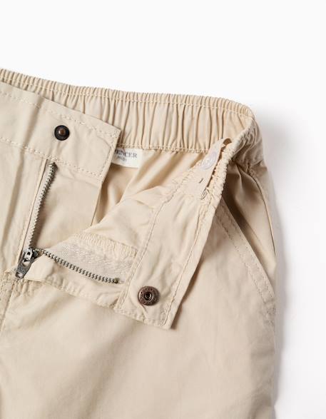 Short chino midi en popeline Beige clair+Bleu foncé+Vert foncé 3 - vertbaudet enfant 
