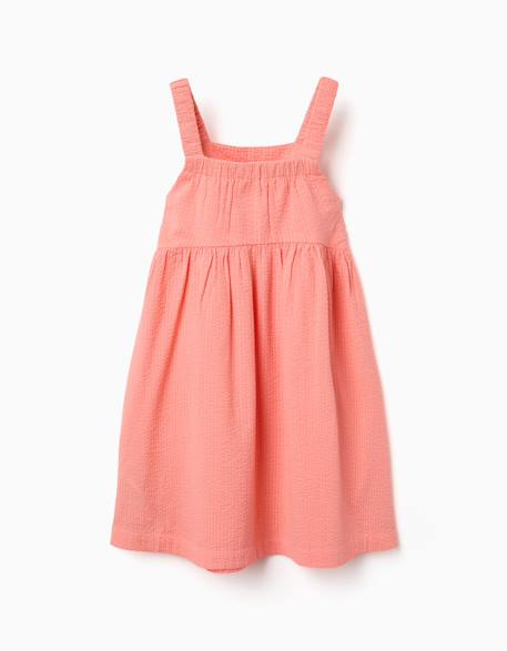 Robe sans manches en coton avec bretelles élastiques Corail clair+Vert clair 2 - vertbaudet enfant 