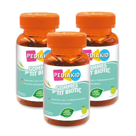 Gommes p'tit biotic 60 oursons - lot de 3 MULTICOLORE 1 - vertbaudet enfant 