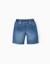 Short midi en jean à enfiler avec cordon Bleu+Bleu clair+Bleu foncé 2 - vertbaudet enfant 