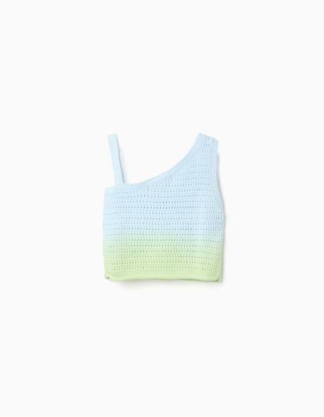 Débardeur en croché avec effet dégradé Bleu clair 2 - vertbaudet enfant 