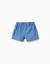 Short paperbag en jean avec nœud décoratif Bleu clair 1 - vertbaudet enfant 