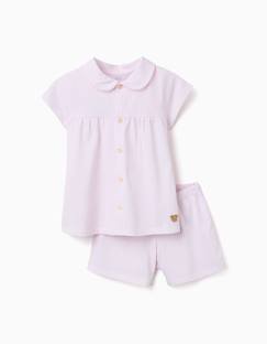 Pyjama à manches courtes en coton à rayures  - vertbaudet enfant