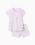 Pyjama à manches courtes en coton à rayures Rose clair 1 - vertbaudet enfant 