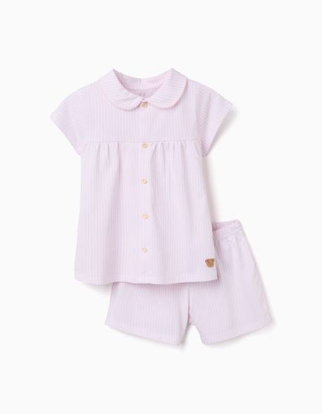 Fille-Pyjama à manches courtes en coton à rayures