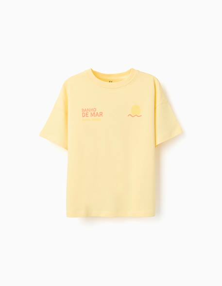 T-shirt en coton avec imprimé banho de mar Jaune clair 1 - vertbaudet enfant 