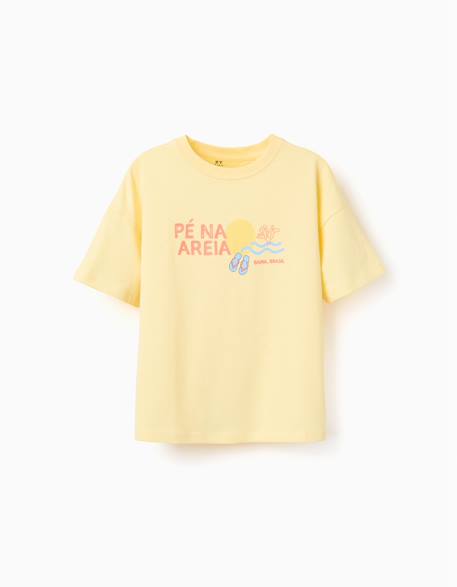 T-shirt en coton avec imprimé banho de mar Bleu clair+Jaune clair 5 - vertbaudet enfant 