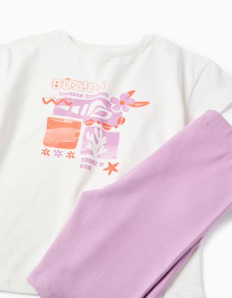 Ensemble t-shirt et cycliste en coton Blanc 3 - vertbaudet enfant 