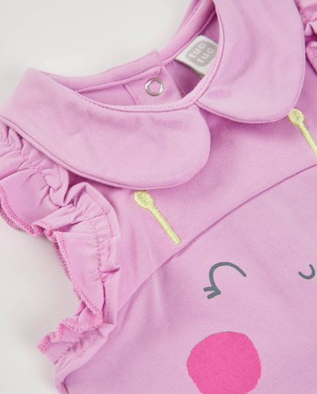 Barboteuse en tricot pour nouveau-né avec fleurs appliquées Rose 3 - vertbaudet enfant 