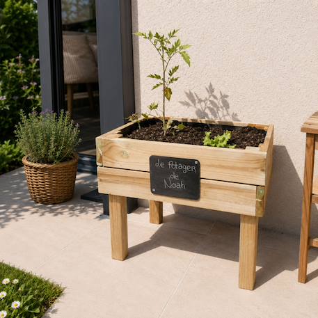 Carré potager bois 26l enfant marguerite Marron 2 - vertbaudet enfant 
