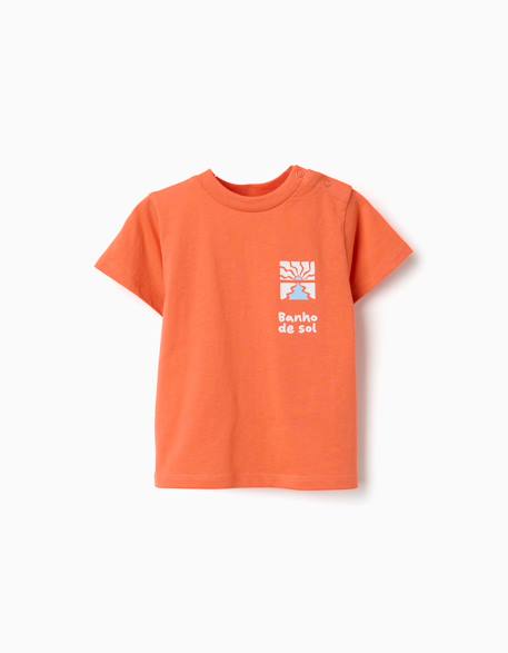 T-shirt en coton avec imprimé mais mar Blanc+Orange sombre+Vert clair 5 - vertbaudet enfant 