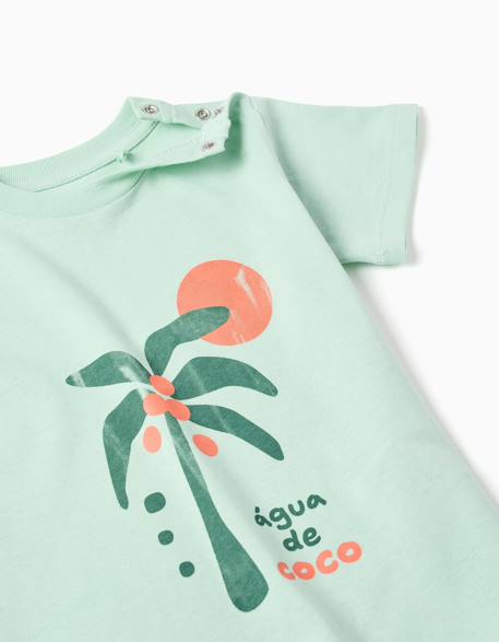 T-shirt en coton avec imprimé mais mar Blanc+Orange sombre+Vert clair 10 - vertbaudet enfant 