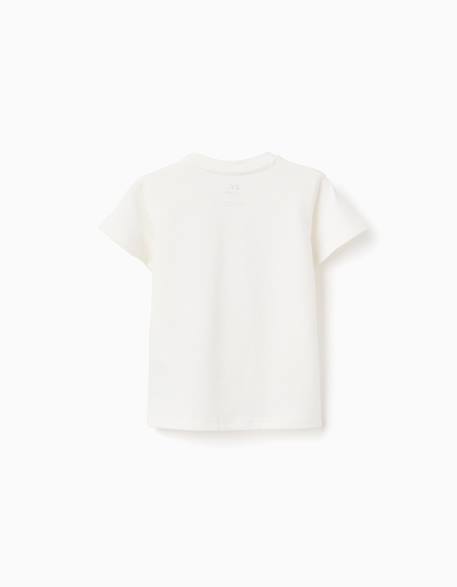 T-shirt en coton avec imprimé mais mar Blanc+Orange sombre+Vert clair 2 - vertbaudet enfant 