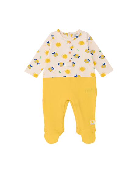Pyjama en tricot pour nouveau-né avec fermeture pression Jaune 1 - vertbaudet enfant 