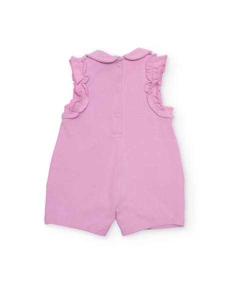 Barboteuse en tricot pour nouveau-né avec fleurs appliquées Rose 2 - vertbaudet enfant 
