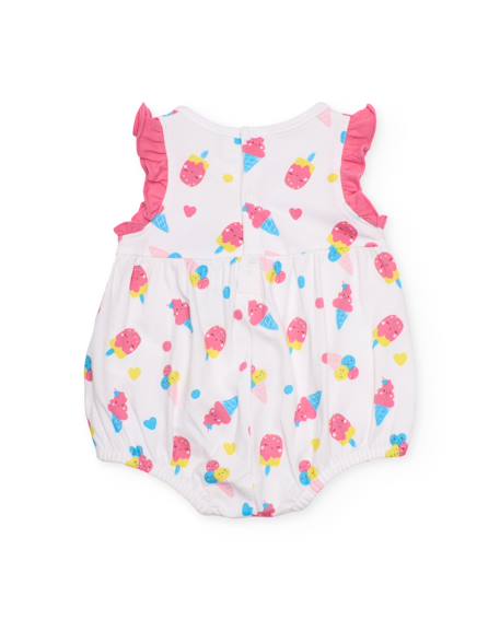 Barboteuse en tricot pour nouveau-né avec imprimé glaces Blanc 2 - vertbaudet enfant 