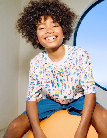T-shirt en coton avec illustration carolina celas x zippy Blanc 1 - vertbaudet enfant 