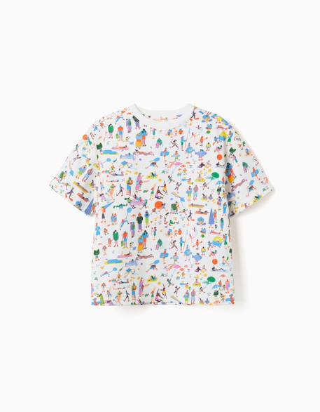 T-shirt en coton avec illustration carolina celas x zippy Blanc 3 - vertbaudet enfant 