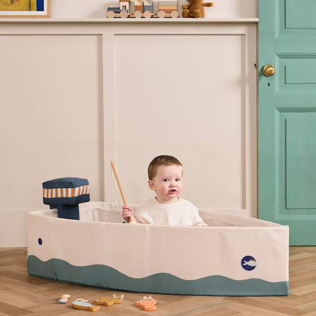Bateau en toile avec kit de pêche kid's hub Beige, bleu, jaune 4 - vertbaudet enfant 