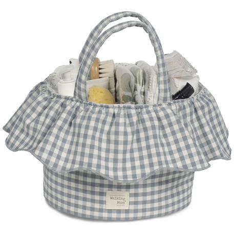 Panier de rangement praliné vichy moka Marron+Vert 8 - vertbaudet enfant 