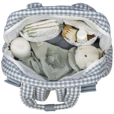 Sac à dos à langer praliné vichy moka Vert 6 - vertbaudet enfant 